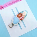 Barrette gourmande nounours et cœur pastel